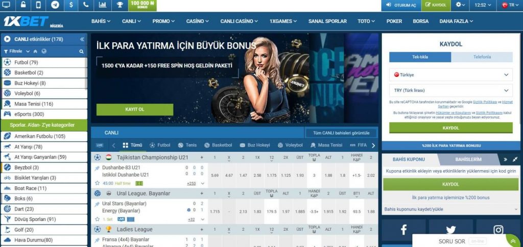 1xbet para yatırma limiti