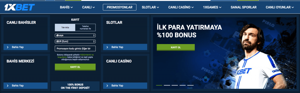 1xBet Hindistan'da Kayıt